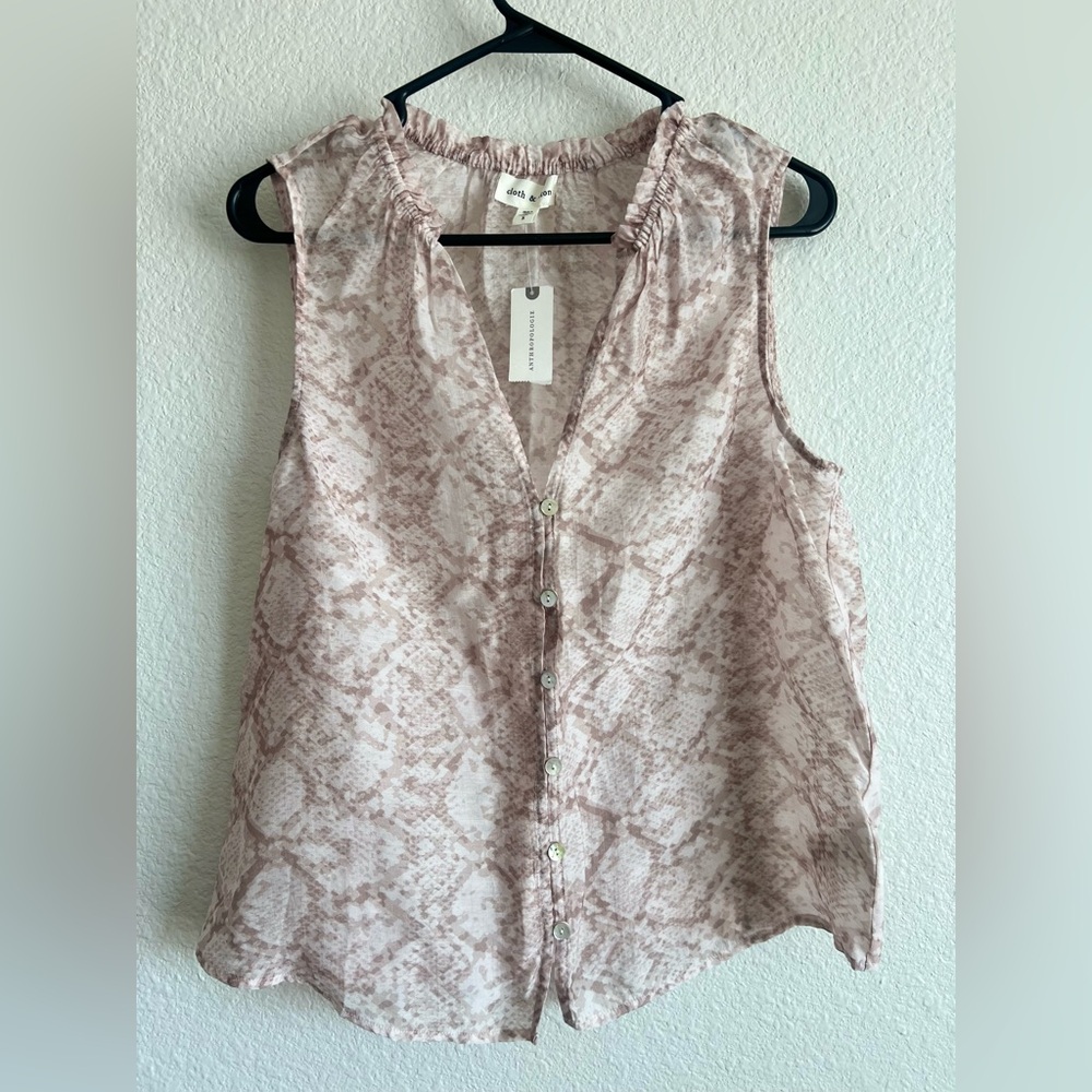 NWT Anthropologie Cloth & Stone Button-Front Tank S
